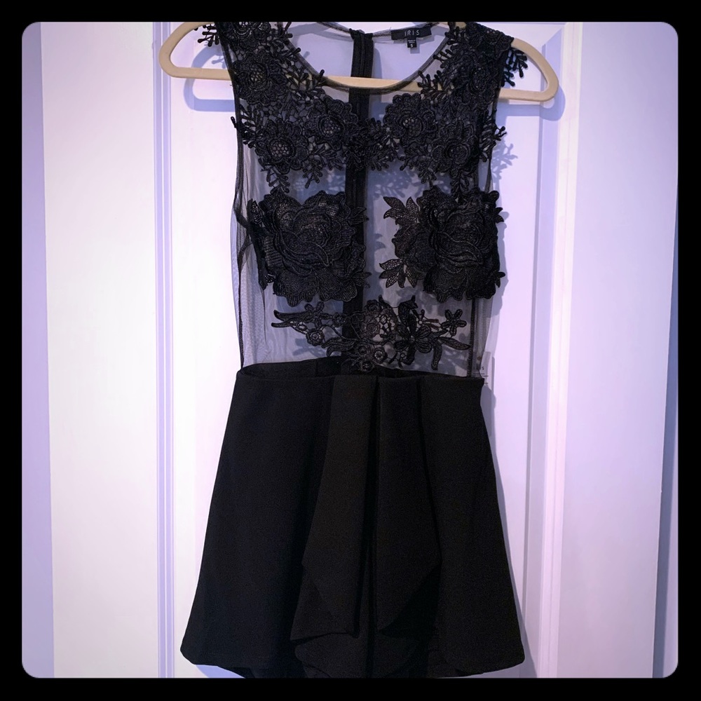 Black Illusion Bodice Romper